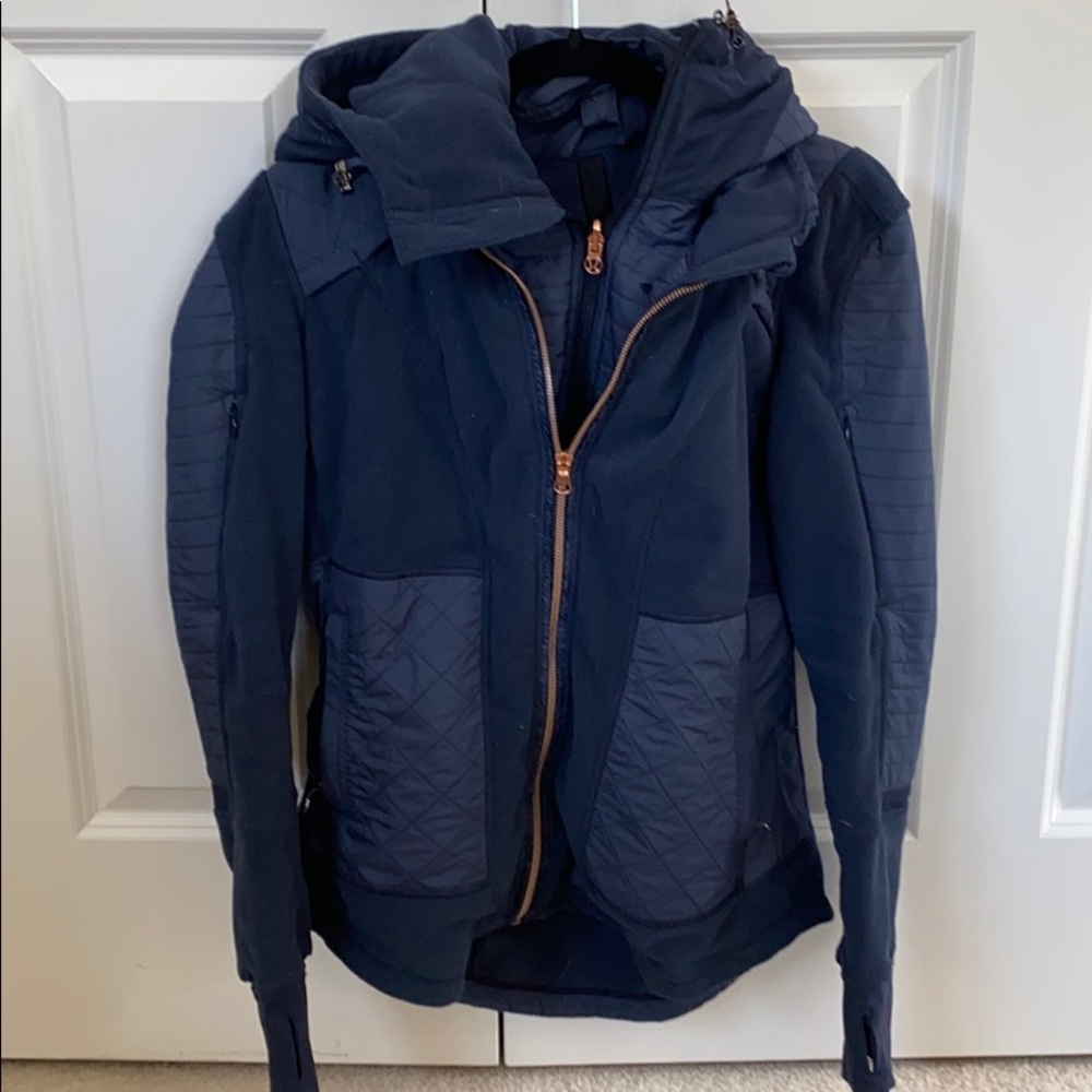 Navy fleece Lululemon jacket